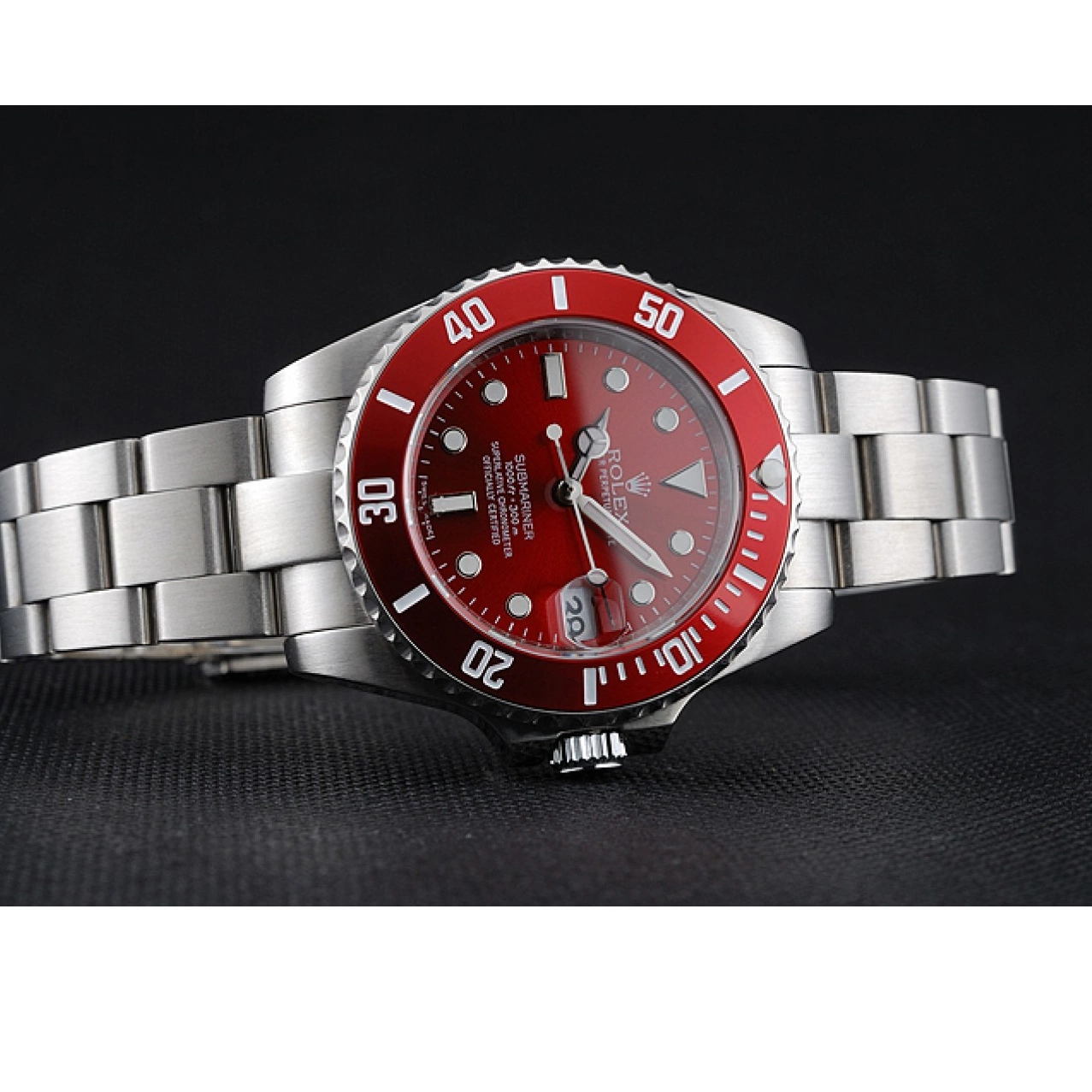 Aaa fake watches Rolex Stainless Red Bracelet Dial Steel 1454154 Submariner 0725